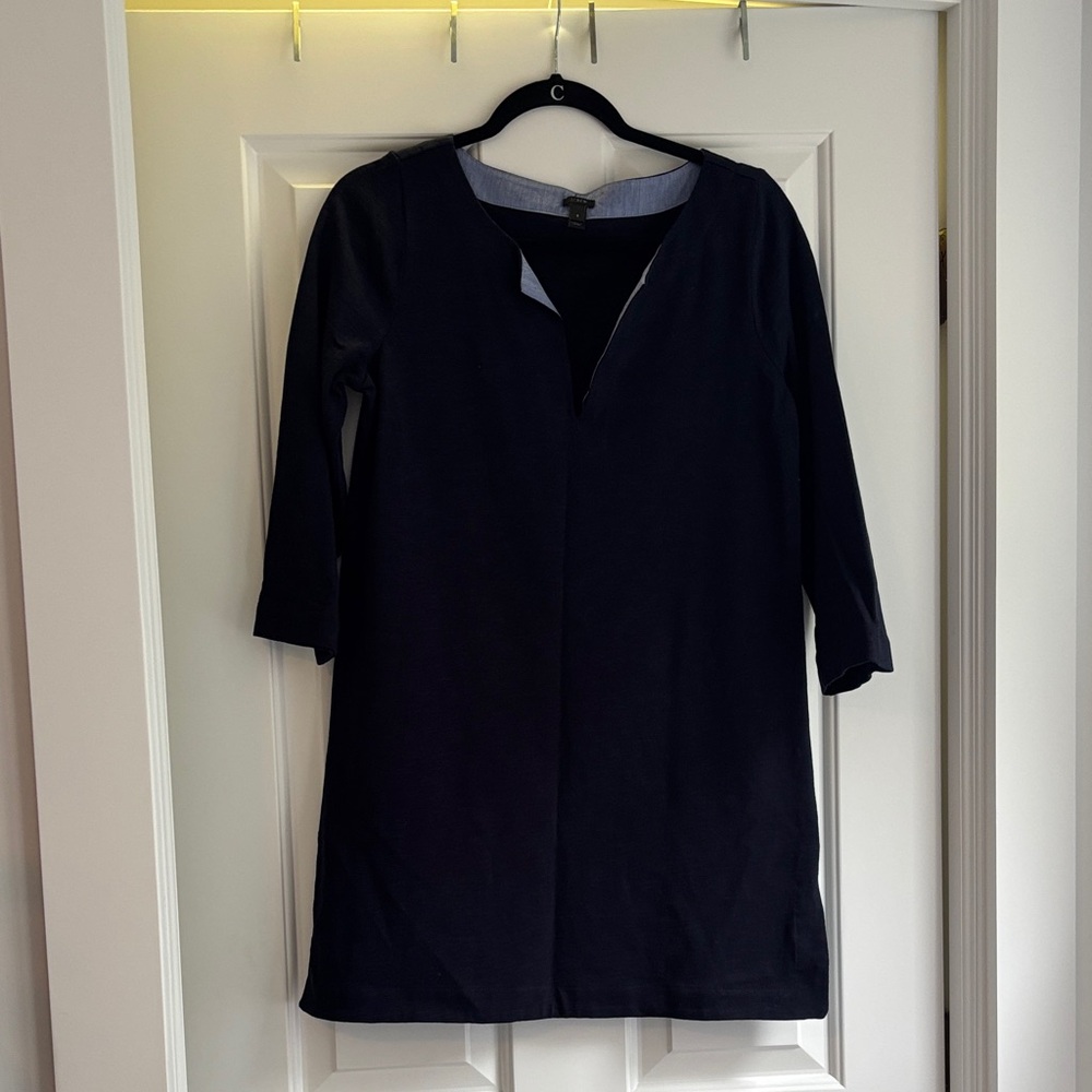 Navy J crew 3/4 Sleeve Dress
